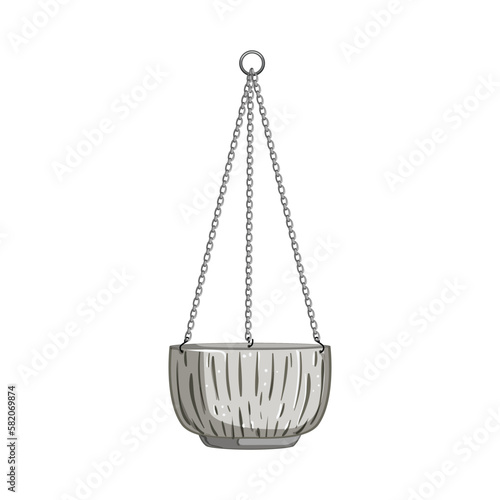 flower hanging planter cartoon vector illustration