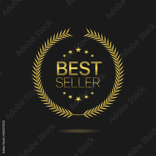 Best seller Golden laurel wreath label
