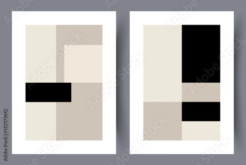 Abstract geometry rectangular figures wall art print. Printable minimal abstract poster. Wall artwork for interior design. Contemporary decorative background. 