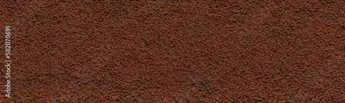 Heap of cocoa powder forms textured pattern on black background, perfect for bakery or chocolate drink sign decoration. Delicious closeup. Vector