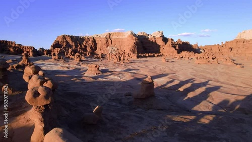 Goblin Valley, a desert in the United States, aerial view