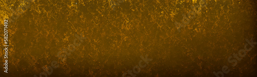 Old gold background with dark, grunge texture of brass or bronze metal, showing abstract design of weathered retro plate. Vector
