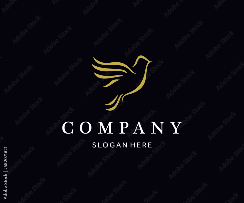 Obraz premium Bird line luxury logo design