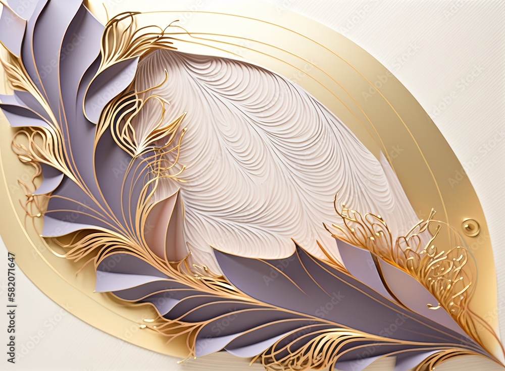 Luxurious wallpaper in a minimalist style with artistic flowers and