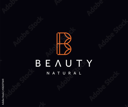 B logo minimalist monoline design vector