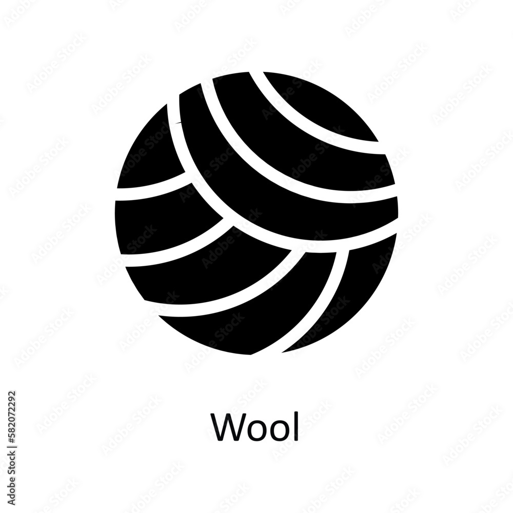 Wool Vector   solid Icons. Simple stock illustration stock