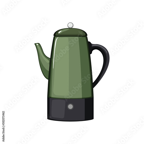 pot percolator pot coffee cartoon vector illustration