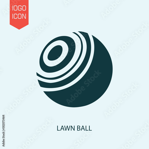 lawn ball design vector icon flat isolated illustration
