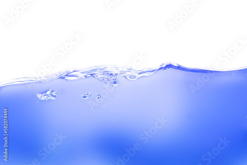 Clear water in a square glass like a sea or a separate aquarium on a white background. 