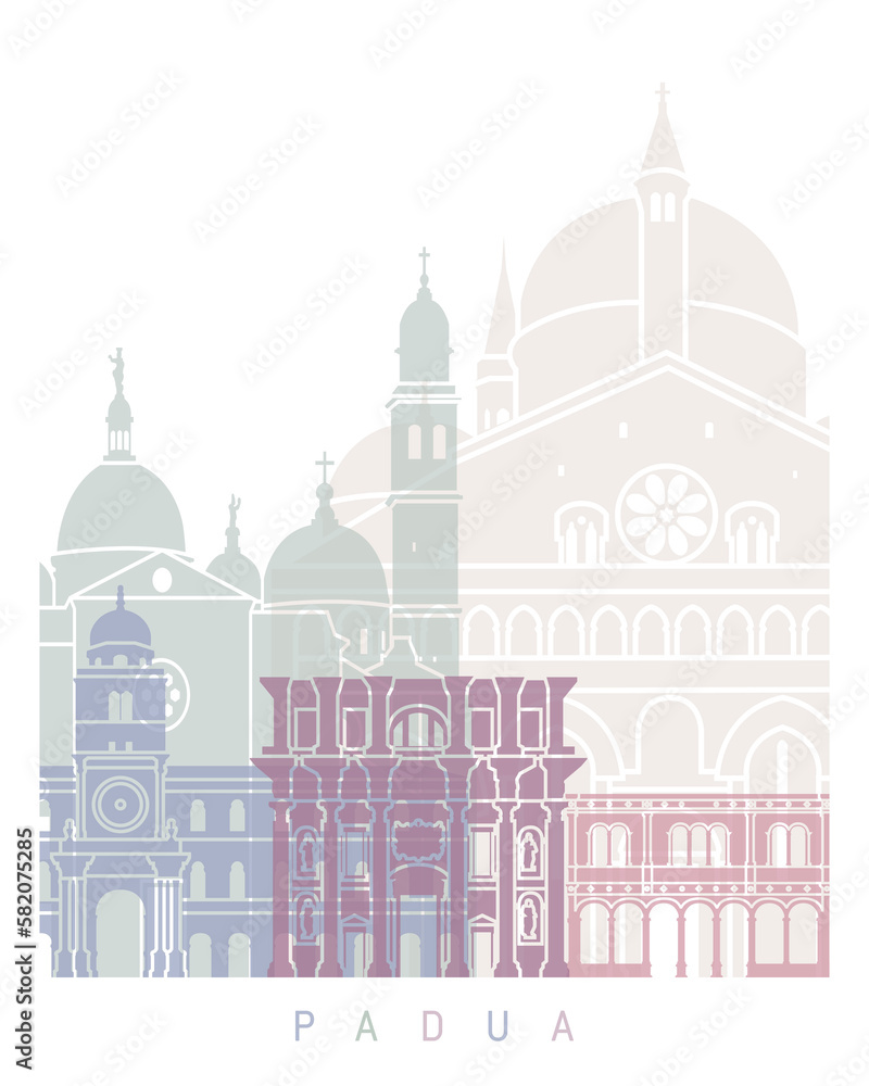 Fototapeta premium PADUA SKYLINE POSTER PASTEL