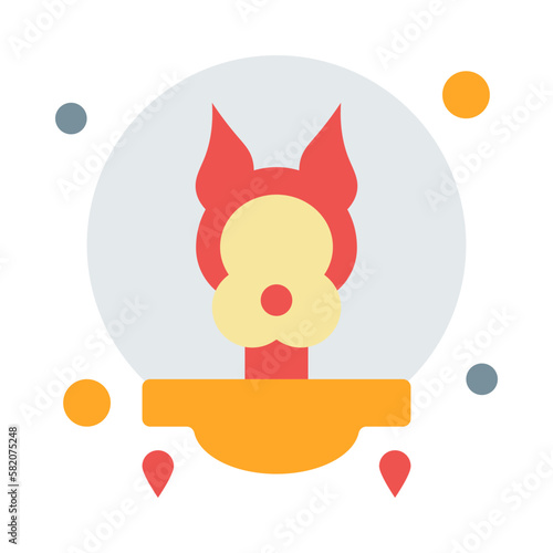 dog astronaut flat icon