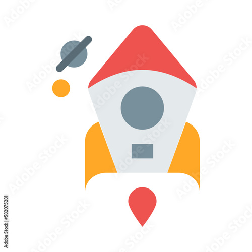 rocket flat icon