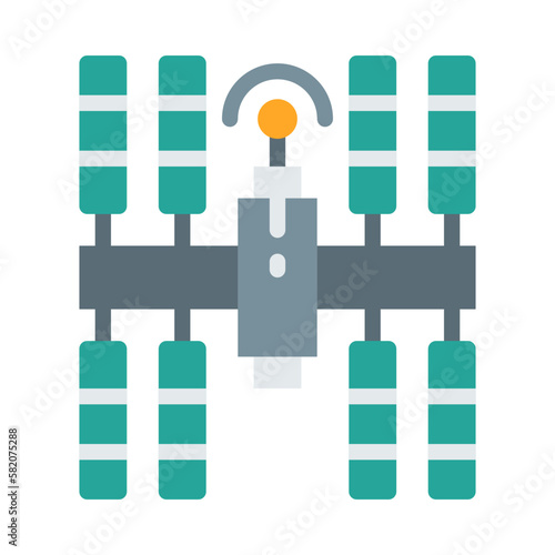space station flat icon