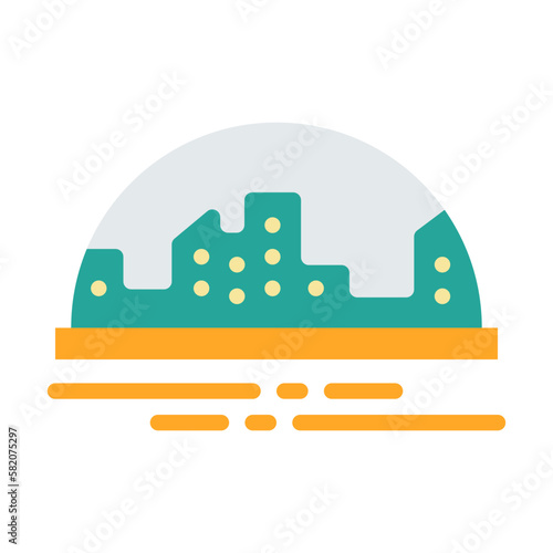 space colony flat icon