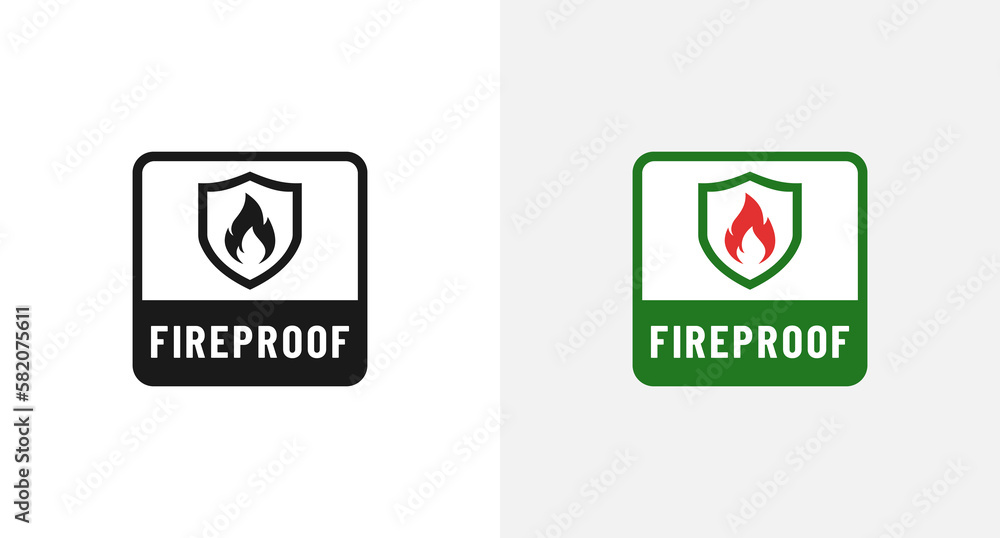 Fireproof label or Fire resistant symbol vector isolated in flat style. Fireproof badge vector. fire-resistant material seals or labels for quality products such as safes. Fire proof sign vector. Fireproof label or Fire resistant symbol vector isolated in flat style. Fireproof badge vector. fire-resistant material seals or labels for quality products such as safes. Fire proof sign vector.