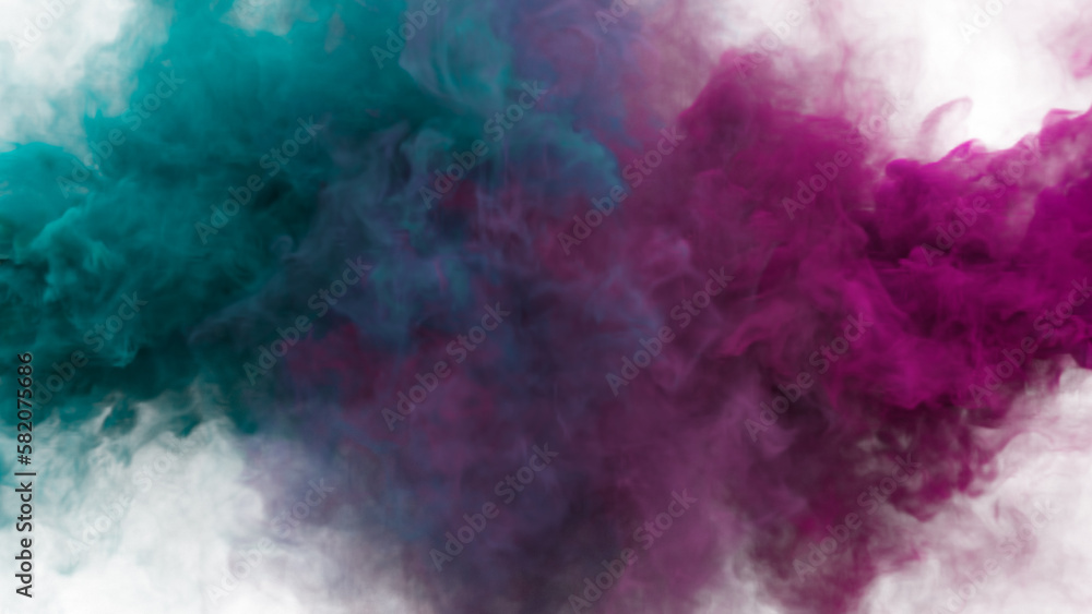 blue and pink ink mix in water. pink and blue smoke mix. blue and pink artistic background in water