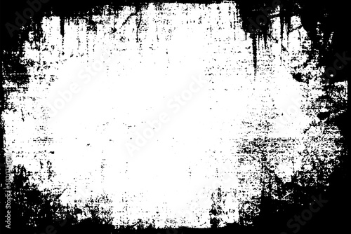 Grunge border texture background. Abstract frame overlay. PNG graphic illustration with transparent background.