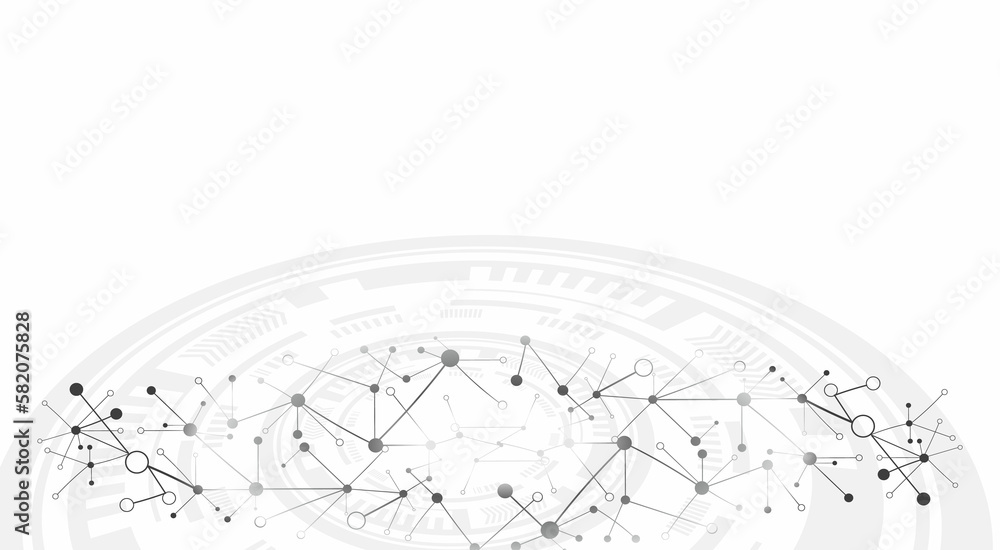 Fototapeta premium Global network connection concept. Big data visualization. Social network communication in the global computer networks. Internet technology. Business. Science.