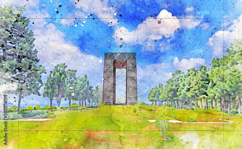 A watercolor painting depicting the Battle of Çanakkale. March 18th is the anniversary of the Battle of Çanakkale.