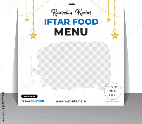Ramdhan Special Food Menu design Vector Socail media food poster for advertising, ramadan, food, iftar