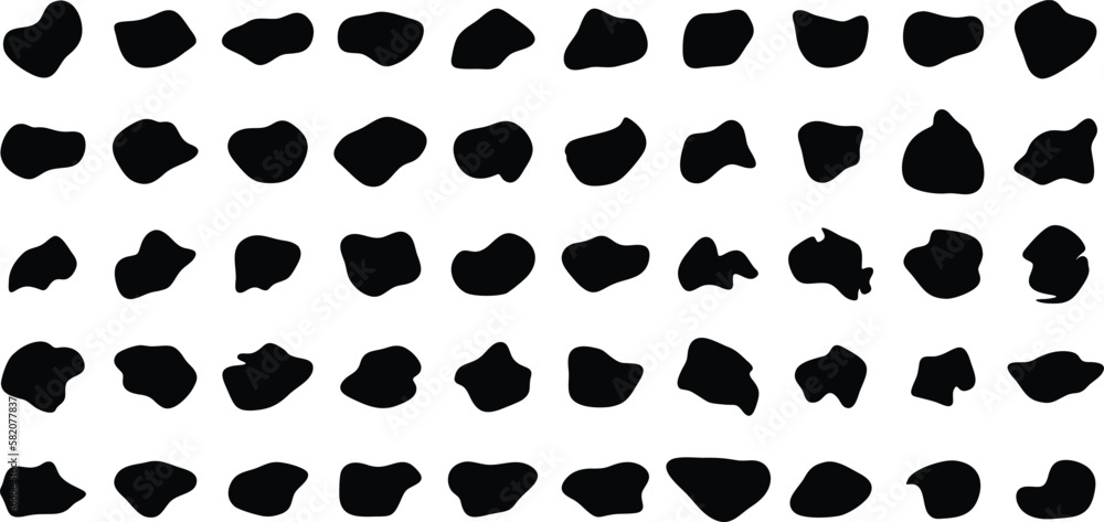 Hand Drawn Organic Shapes Liquid and fluid shape Black symbol Black color 50 Set Hand Drawn Organic Shapes Liquid and fluid shape Black symbol Black color 50 Set