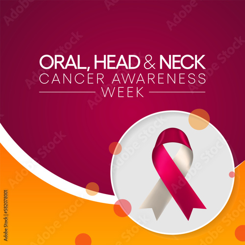 Oral, Head and neck cancer awareness week is observed every year in April. These cancers are diagnosed more often among people over age 50 than among younger people. Vector illustration