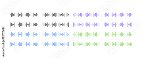 Voice messages set. Flat, color, voice message recording. Vector. photo