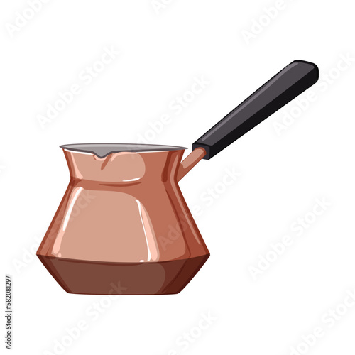 beverage cezve coffee cartoon vector illustration