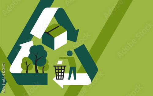 Sustainable paper production, recycling - banner