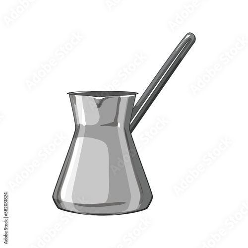 turkish cezve coffee cartoon vector illustration