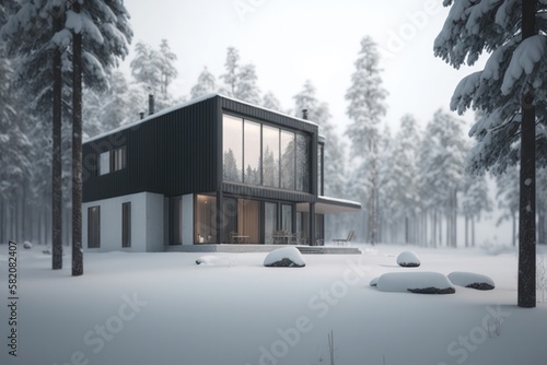 Futuristic house,  generative ai © Luise