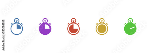 Simple vector icon on a theme timer, stopwatch