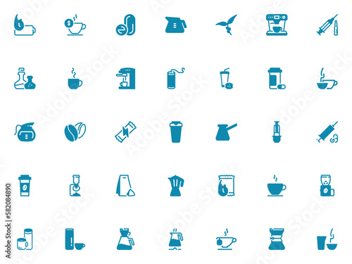 Simple vector icon on a theme coffee, caffeine, alternative