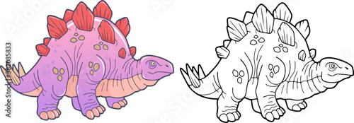prehistoric dinosaur stegosaurus, illustration design
