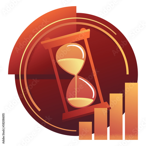 Time Management - hourglass, diagram and chart