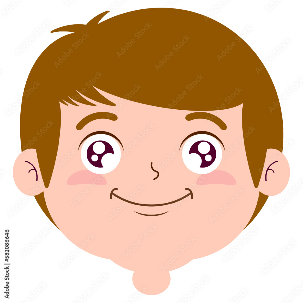 boy smiling face cartoon cute