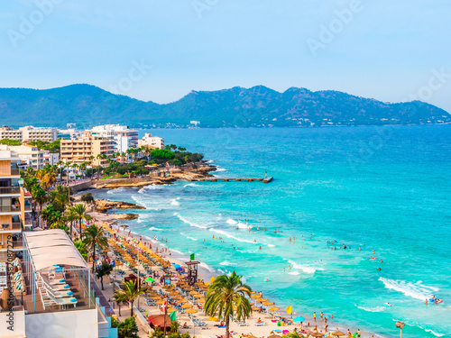 Cala Millor beach and hotels