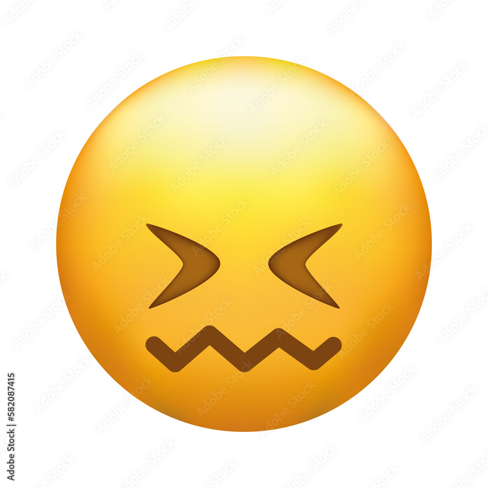 Confounded emoji. Confused emoticon with jagged mouth. Confounded emoji. Confused emoticon with jagged mouth.