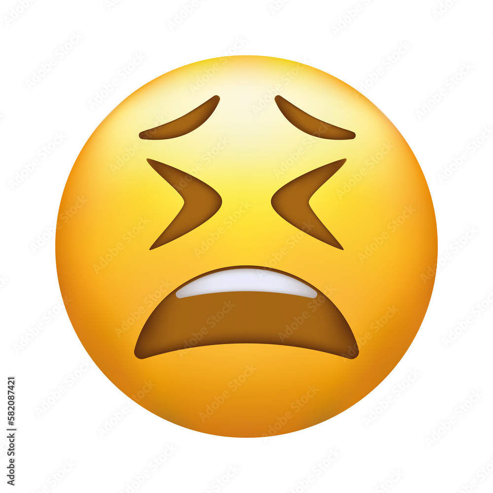 Exhausted emoji. Tired emoticon, yellow face with X-shaped scrunched eyes Exhausted emoji. Tired emoticon, yellow face with X-shaped scrunched eyes
