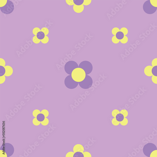 Repetitive floral retro pattern. Fashionable background in a flat style.