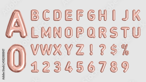 Rose Gold Balloon Letters And Numbers