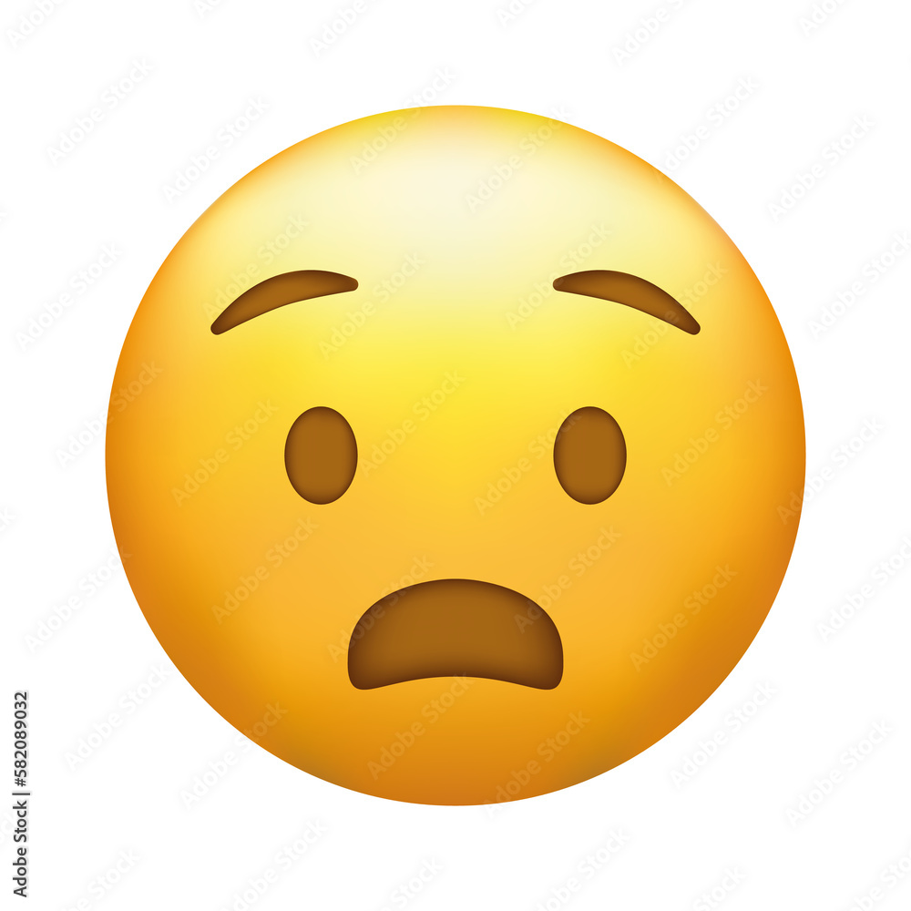 Fototapeta premium Astonished emoji. Shocked emoticon with gasping face