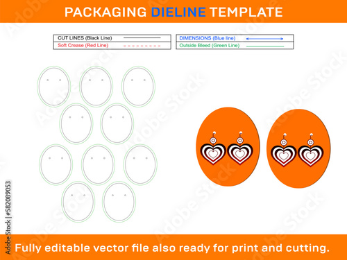 Earring Card, Dieline Template