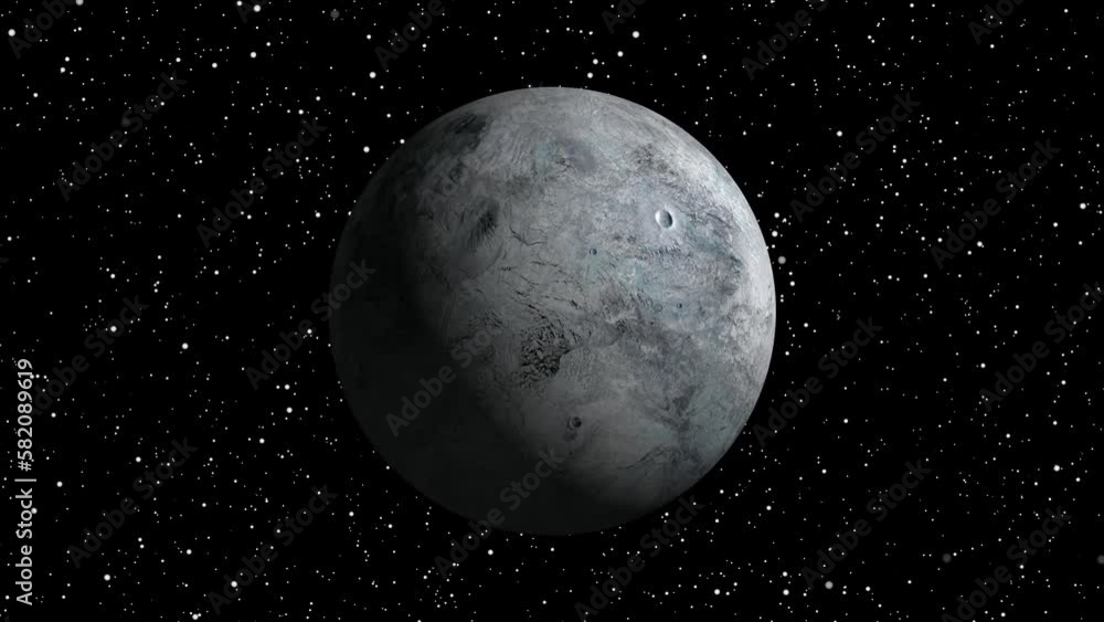 Eris planet rotated , solar system fictional Eris sphere rotating in globe , galaxy background. Eris planet rotated , solar system fictional Eris sphere rotating in globe , galaxy background.