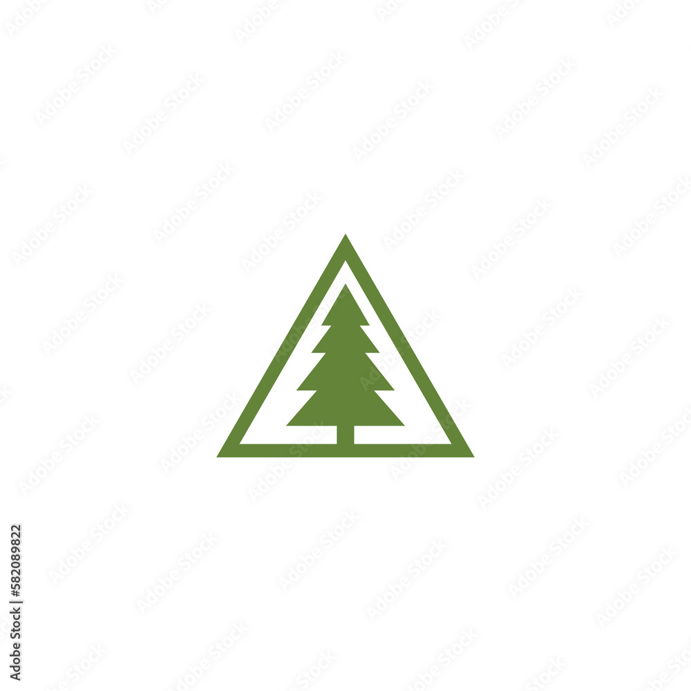 Pine Triangle Logo Design. Pine Tree Vector Pine Triangle Logo Design. Pine Tree Vector