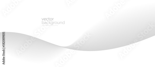 Flowing grey curve shape with soft gradient vector abstract background, relaxing and tranquil art, ease and tranquil image.