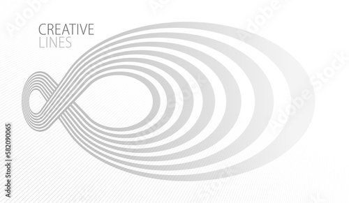 Light grey lines in 3D perspective vector abstract background, easy and soft cool illustration, smooth motion and elegant gradient.