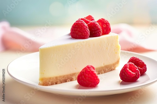 Exquisite Cheesecake, Highlighting Beige Tones, Perfect for the Dessert Connoisseur, created with Generative AI technology