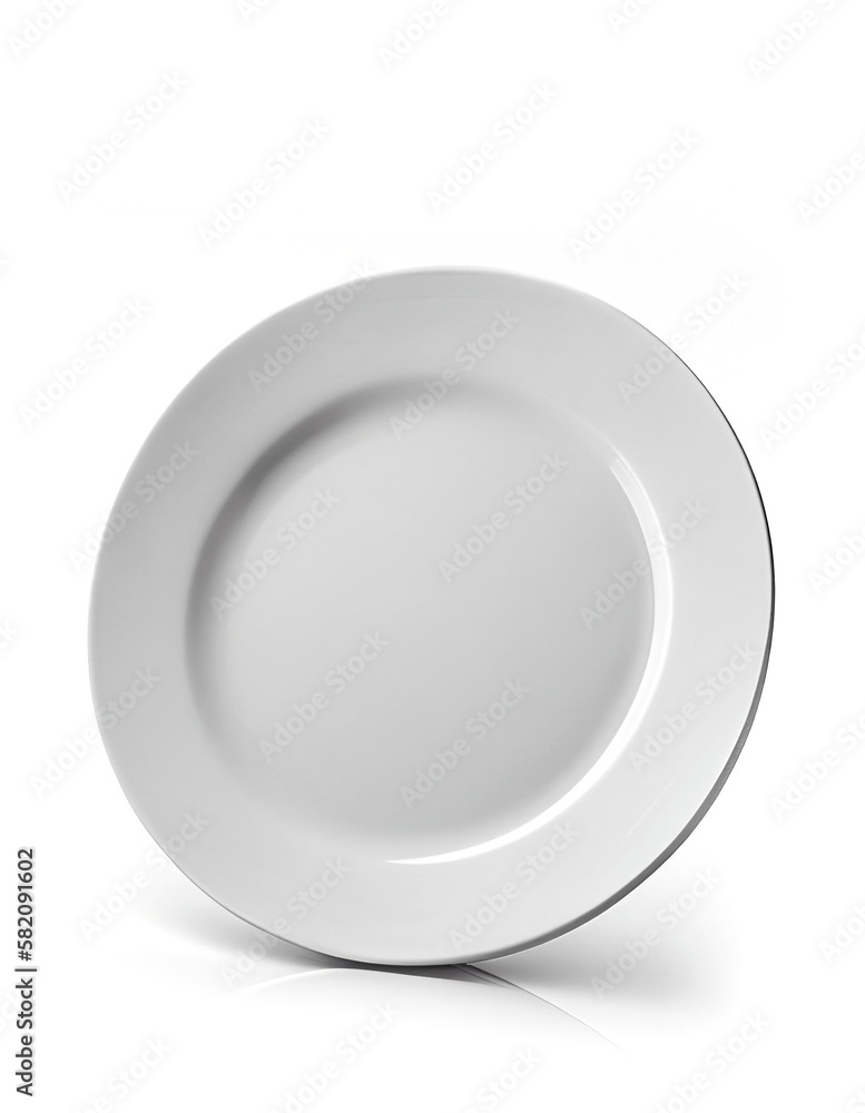 White plate on white background, created with generative AI White plate on white background, created with generative AI