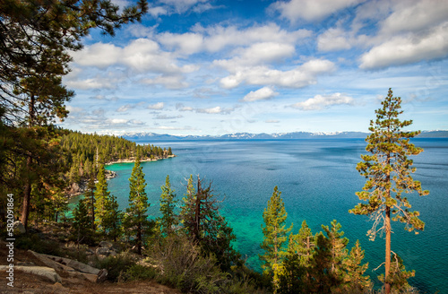 Blue Water and the Sierra Nevada Mountains, Lake Tahoe